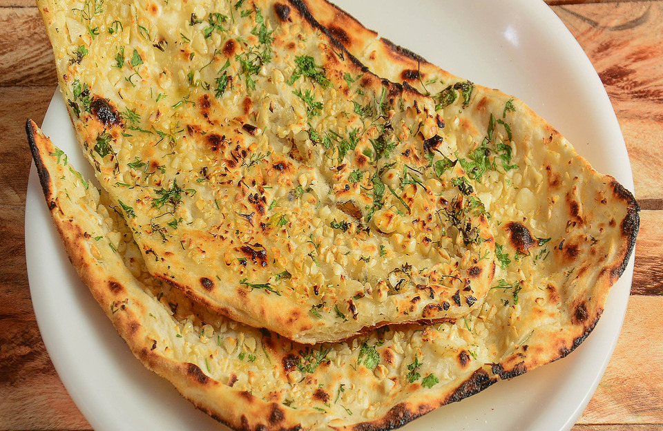 Butter Garlic Naan Bread from India